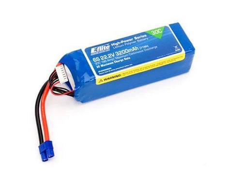 E-Flite LiPo Battery 22.2V 3200mAh 6S 30C 12AWG EC3 EFLB32006S30