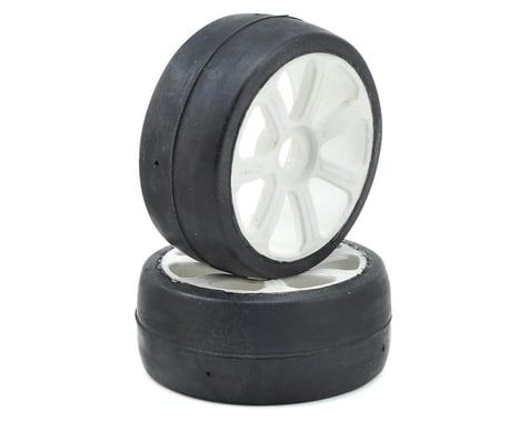 Flash Point 17mm Hex 1/8 Pre-Mounted GT Belted Rubber Tires (White) (2) (Super Soft)