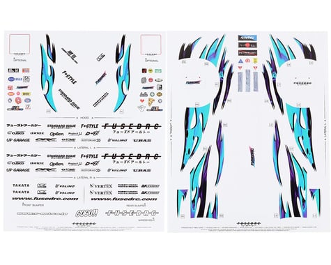 FUSEDRC 1/10 Standard Issue Drift Livery Stickers (Turquoise)