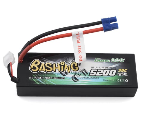 Gens Ace Bashing Series 5200mAh 7.4V 2S1P 35C car Lipo Battery Pack Hardcase 24# with EC3 Plug GA-B-35C-5200-2S1P-HardCase-24-EC3