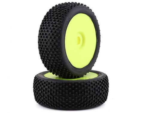 GRP Tyres Atomic Pre-Mounted 1/8 Buggy Tires (2) (Yellow) (Extra Soft)