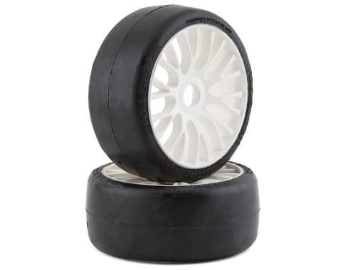 GRP Tyres GT - TO4 Slick Belted Pre-Mounted 1/8 Buggy Tires (White) (2) (XM7)