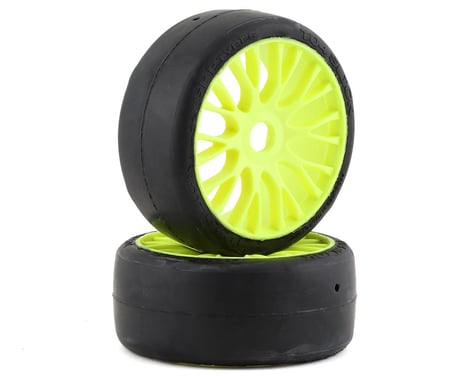 GRP Tyres GT - TO4 Slick Belted Pre-Mounted 1/8 Buggy Tires (Yellow) (2) (XB3)