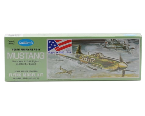 Guillow North American P-51D Mustang Rubber Powered Flying Model Kit