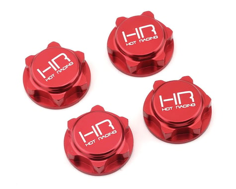 Hot Racing Serrated Dirt Shield Wheel Nuts 17mm Red (4) HRANRO10N02