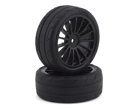 Kyosho Fazer Pre-Mounted Sedan Tires w/15 Spoke Wheels (2) (Black)