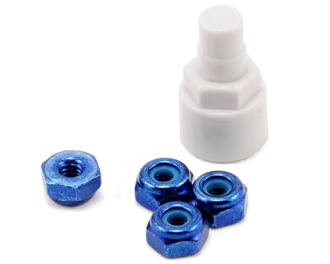 Kyosho Aluminum Wheel Nut Set w/Wrench (Blue) (4)