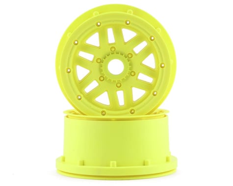 Losi 5IVE-T 2.0 Wheel & Beadlock Set Fluorescent Yellow (2) LOS45024