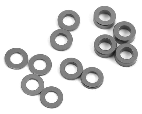 ProTek RC Aluminum Ball Stud Washer Set (Grey) (12) (0.5mm, 1.0mm & 2.0mm)