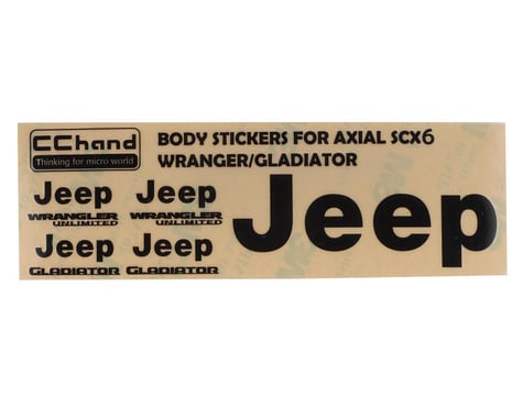 RC4WD CChand SCX6 Jeep Wrangler Metal Logo Decal Sheet (Black)