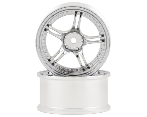 RC Art SSR Professor SPX 5-Split Spoke Drift Wheels (Chrome Silver) (2) (Deep Face 8mm Offset)