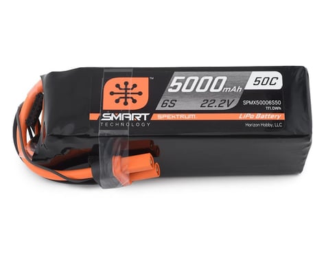 Spektrum 6S 22.2V 5000mAh 50C Smart LiPo Battery IC5 SPMX50006S50