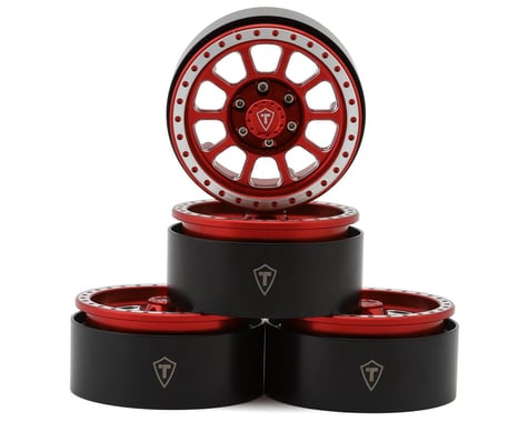 Treal Hobby Type V2 1.9" Beadlock Wheels (Red/Silver) (4)