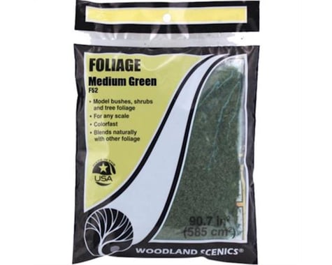 Woodland Scenics Foliage Bag, Medium Green/90.7 sq. in.