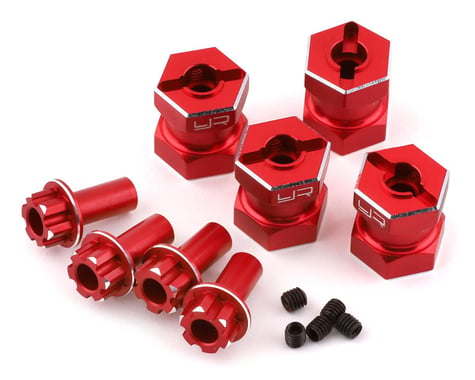 Yeah Racing 12mm Aluminum Hex Adaptors (Red) (4) (15mm Offset)