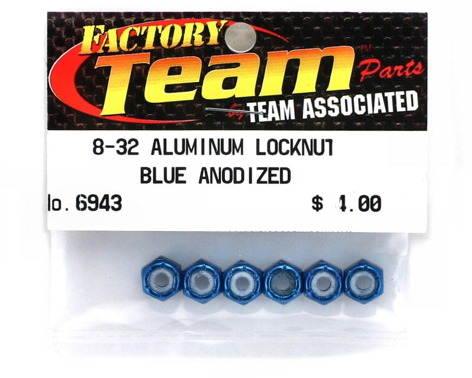 Associated Factory Team 8-32 Blue Aluminum Locknut ASC6943 