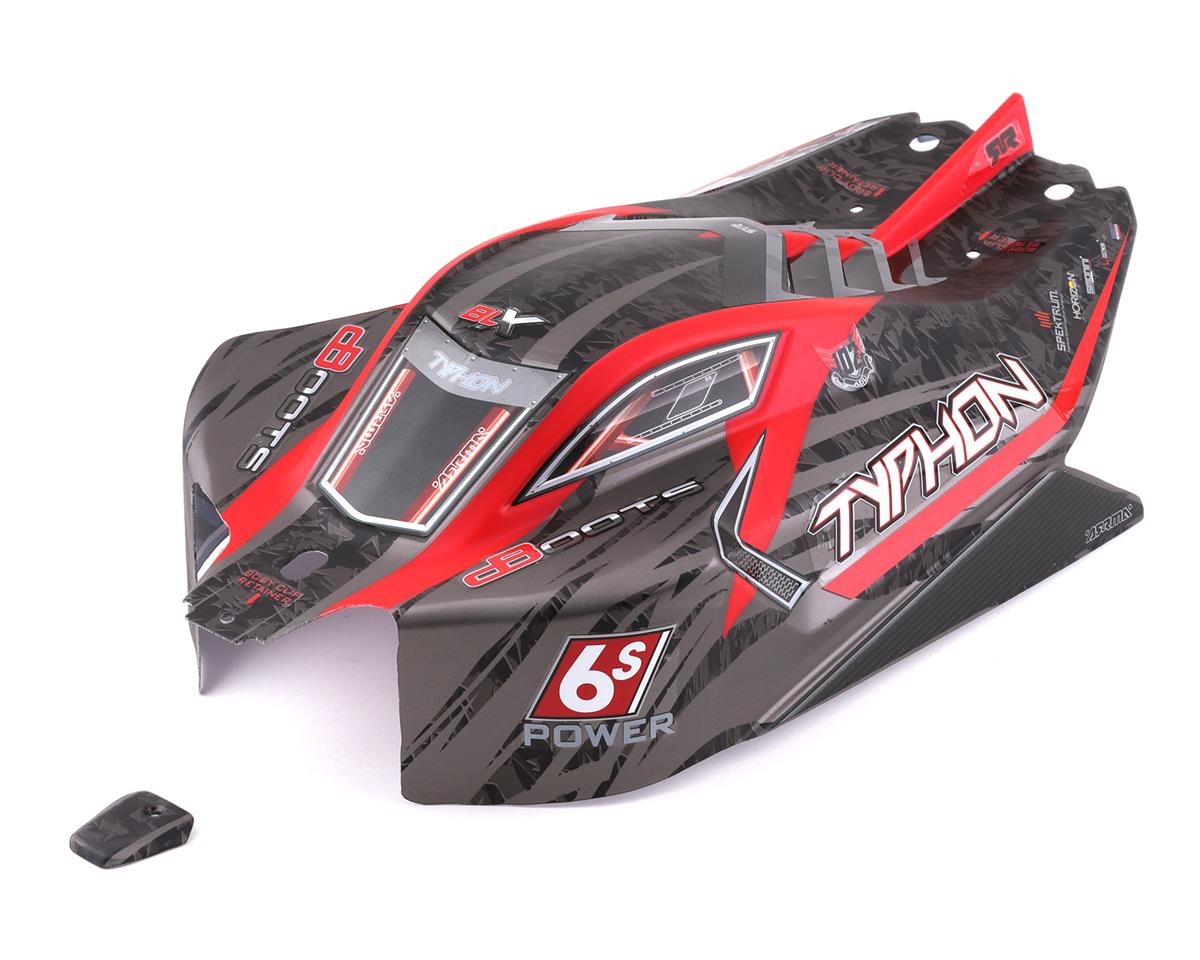 Arrma Typhon 6s Blx Painted Body With Decals Black Red Ara406120 