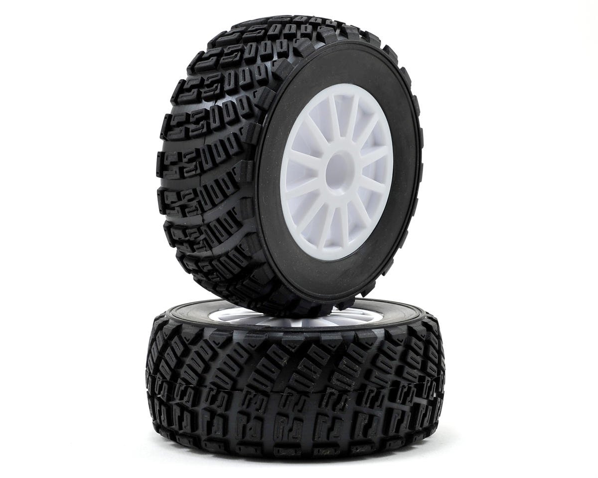 Glued 12-Spoke Black Chrom Wheels Assembled Traxxas 7573A LaTrax Rally Tires 